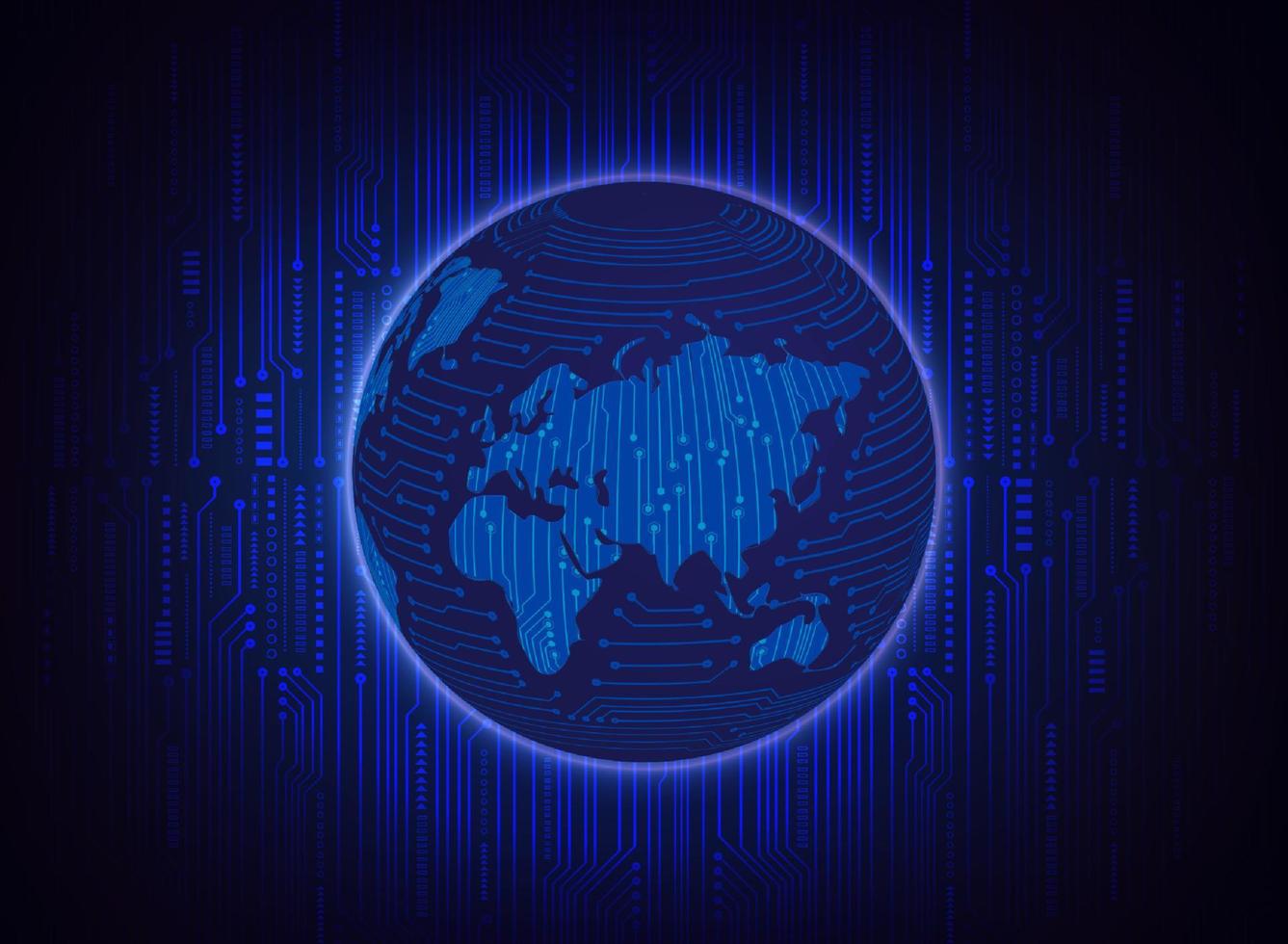 Modern Holographic Globe on Technology Background vector