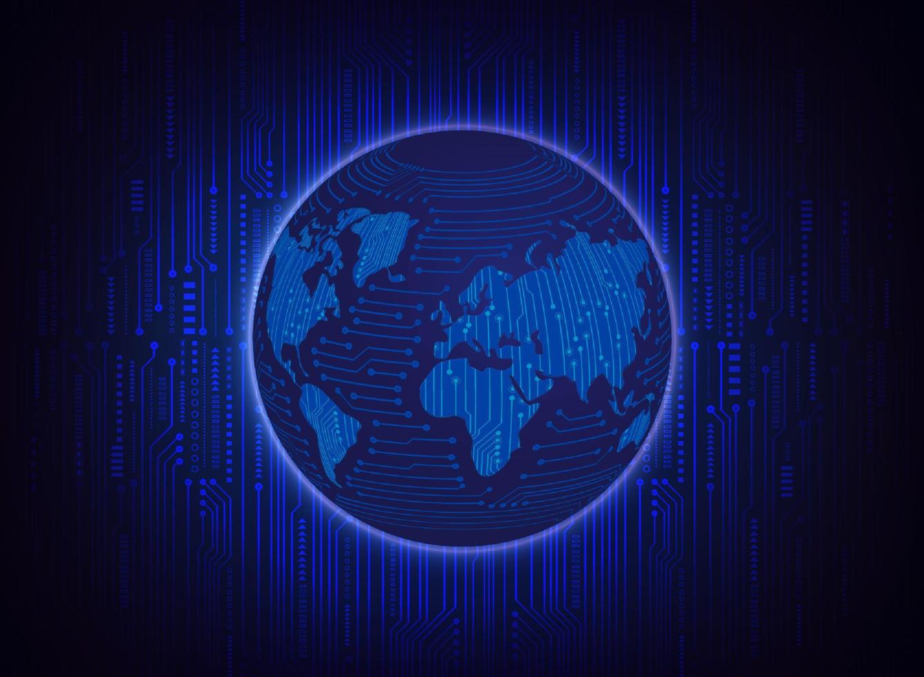 Modern Holographic Globe on Technology Background vector