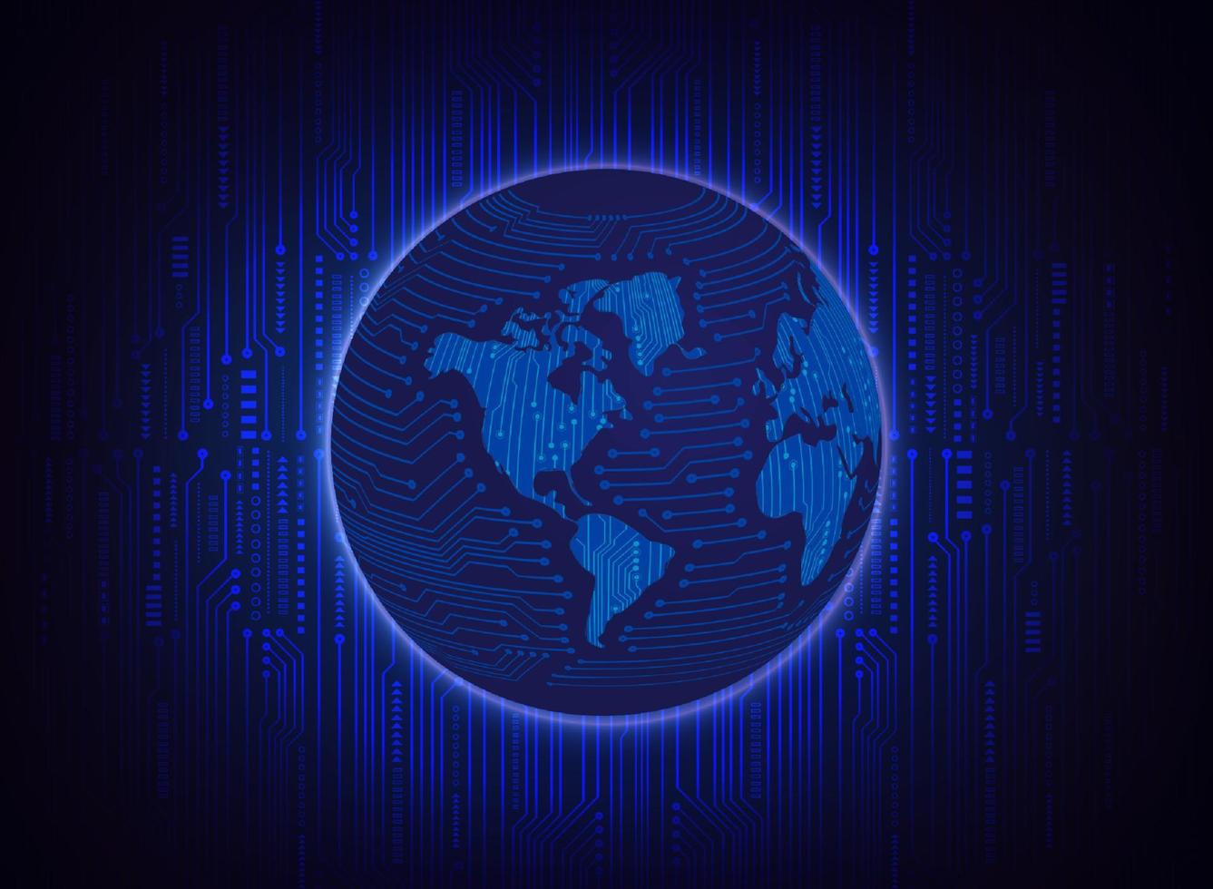 Modern Holographic Globe on Technology Background vector