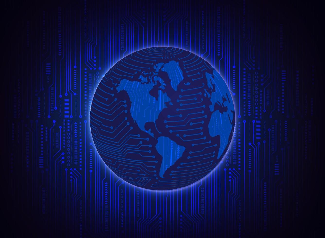 Modern Holographic Globe on Technology Background vector
