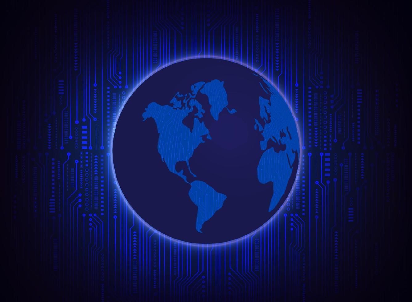 Modern Holographic Globe on Technology Background vector