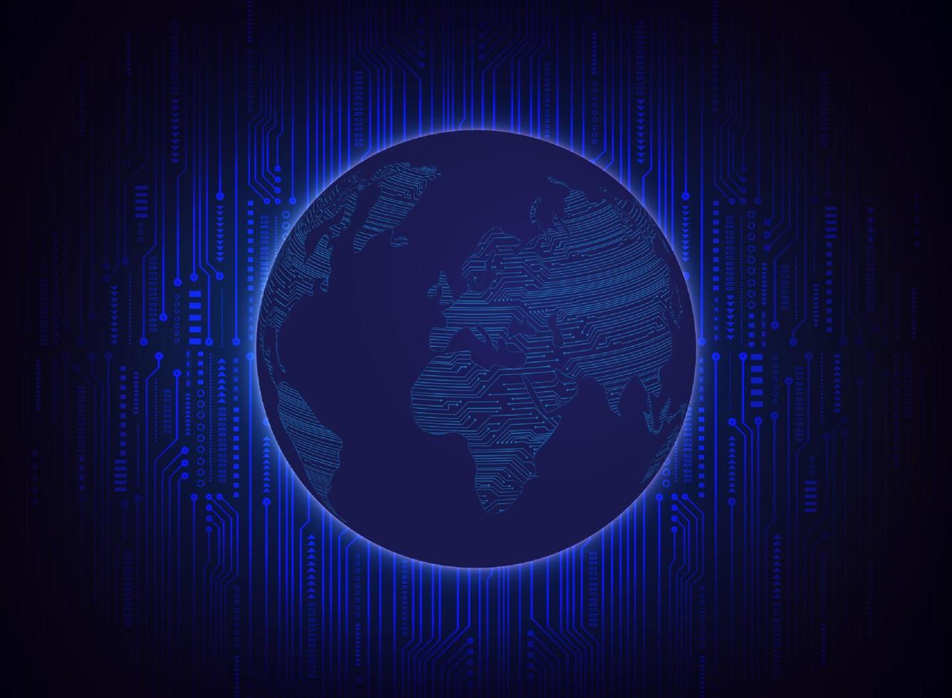 Modern Holographic Globe on Technology Background vector