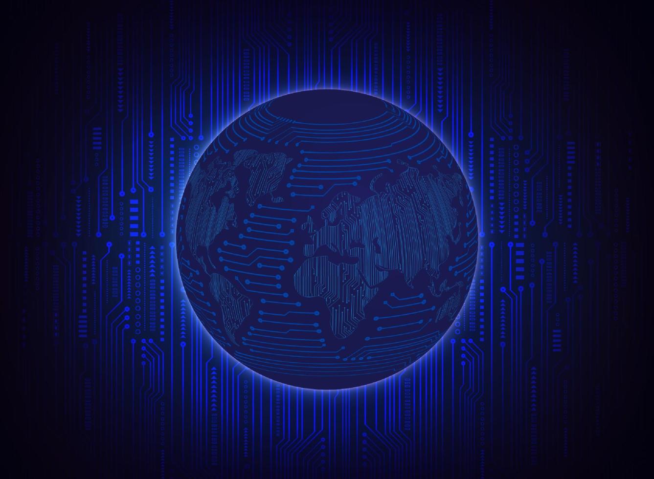 Modern Holographic Globe on Technology Background vector