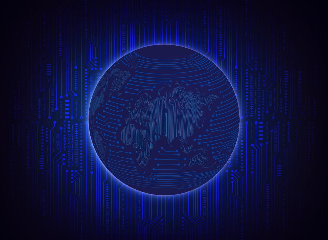 Modern Holographic Globe on Technology Background vector