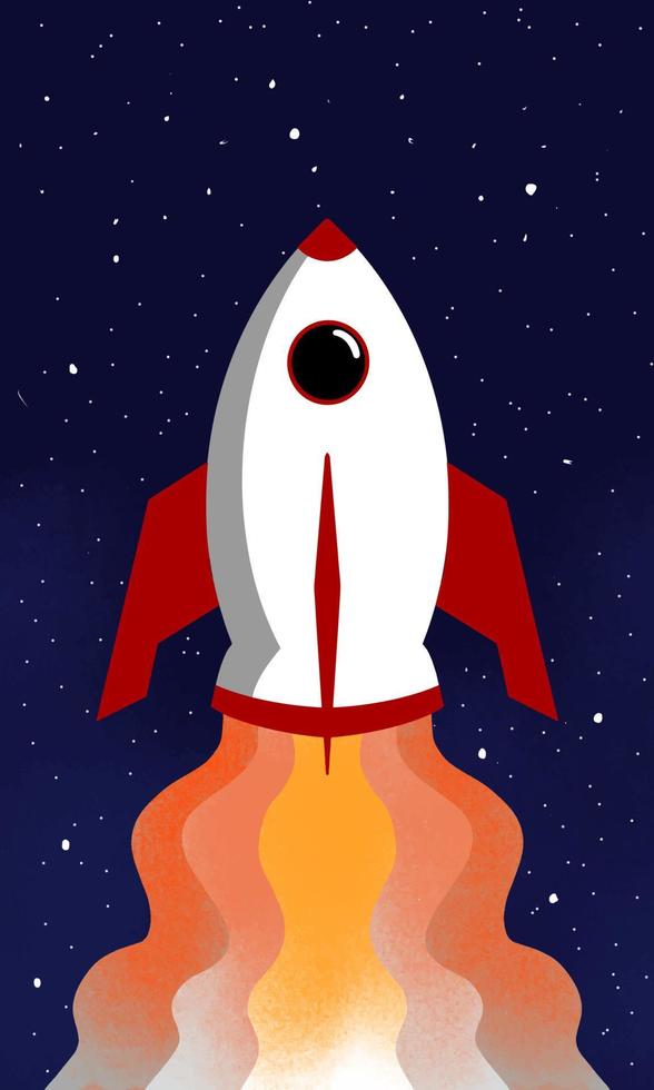 Rocket launch,ship.vector, illustration concept of business product on a market vector