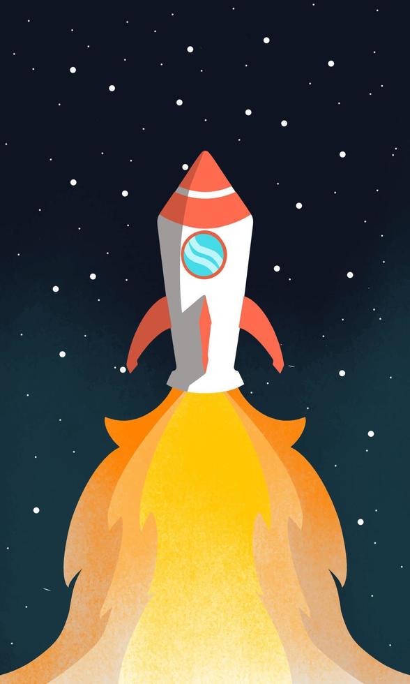 Rocket launch,ship.vector, illustration concept of business product on a market vector