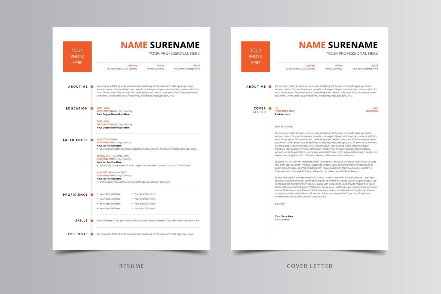 Resume Template, Professional Modern Resume Template, CV Template vector