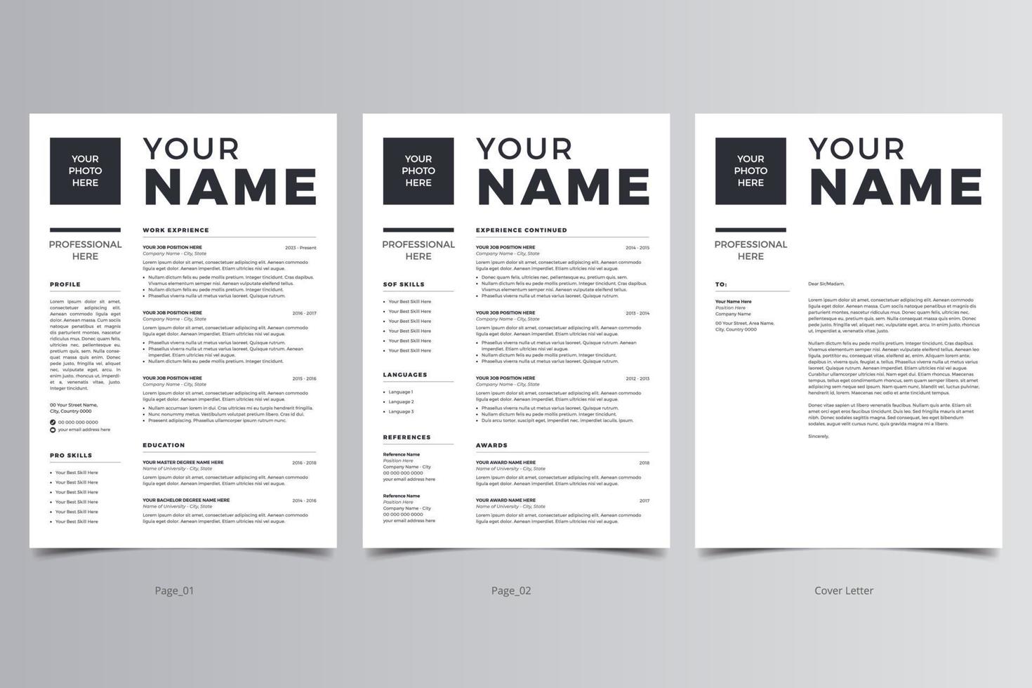 Resume Template, Professional Modern Resume Template, CV Template vector