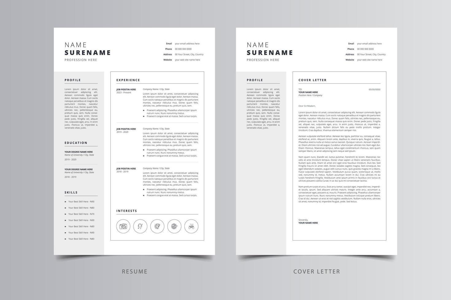 Resume Template, Professional Modern Resume Template, CV Template vector