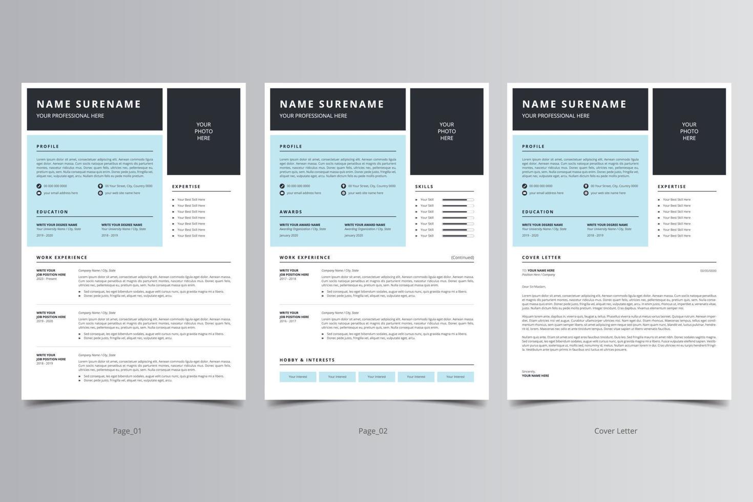 Resume Template, Professional Modern Resume Template, CV Template vector