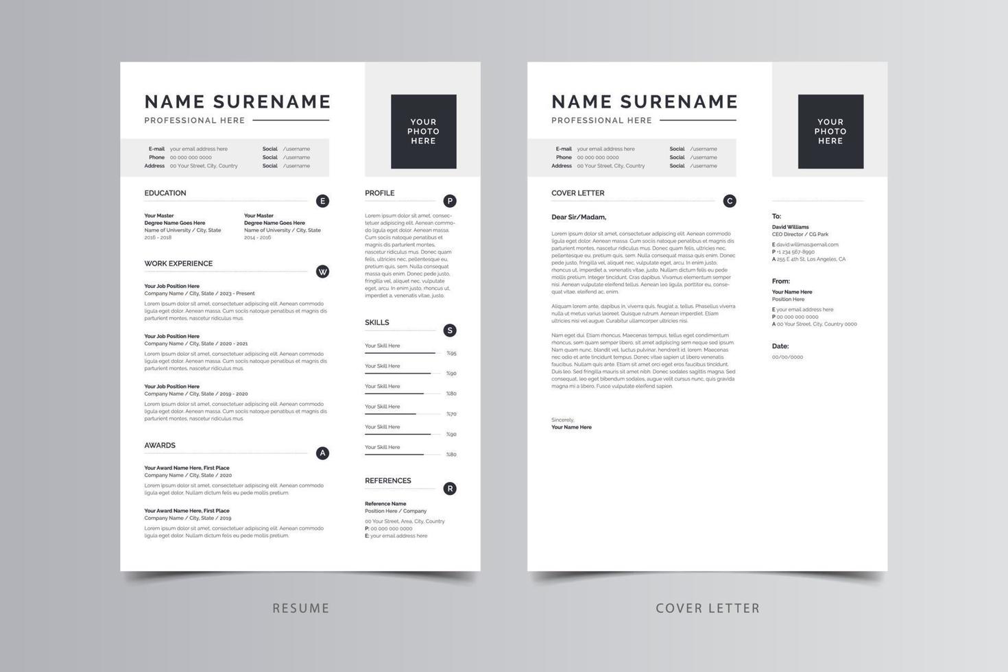 Resume Template, Professional Modern Resume Template, CV Template vector