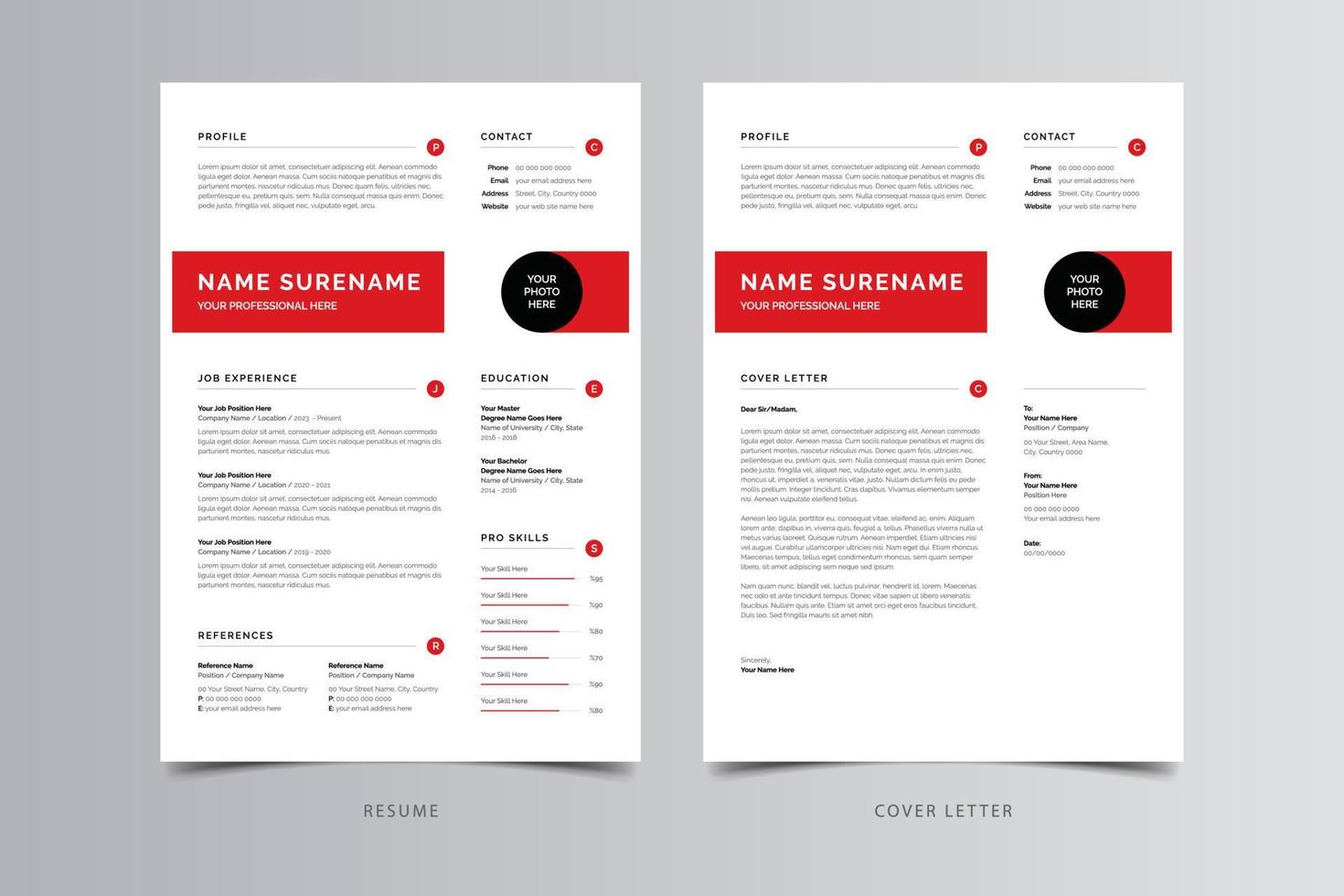 Resume Template, Professional Modern Resume Template, CV Template vector