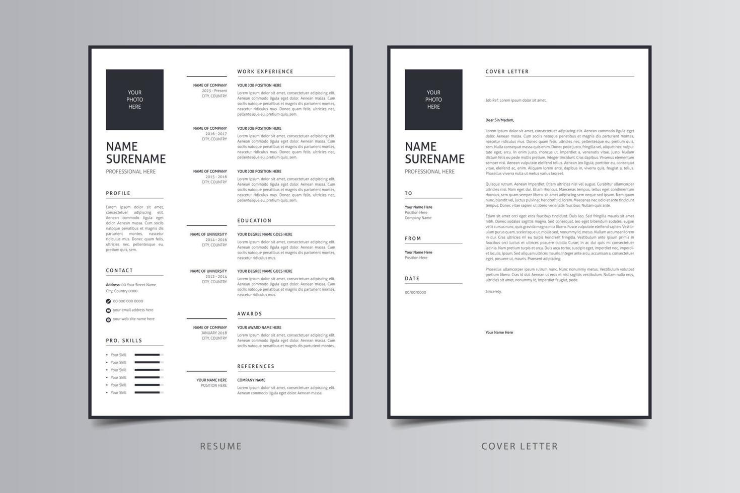 Resume Template, Professional Modern Resume Template, CV Template vector