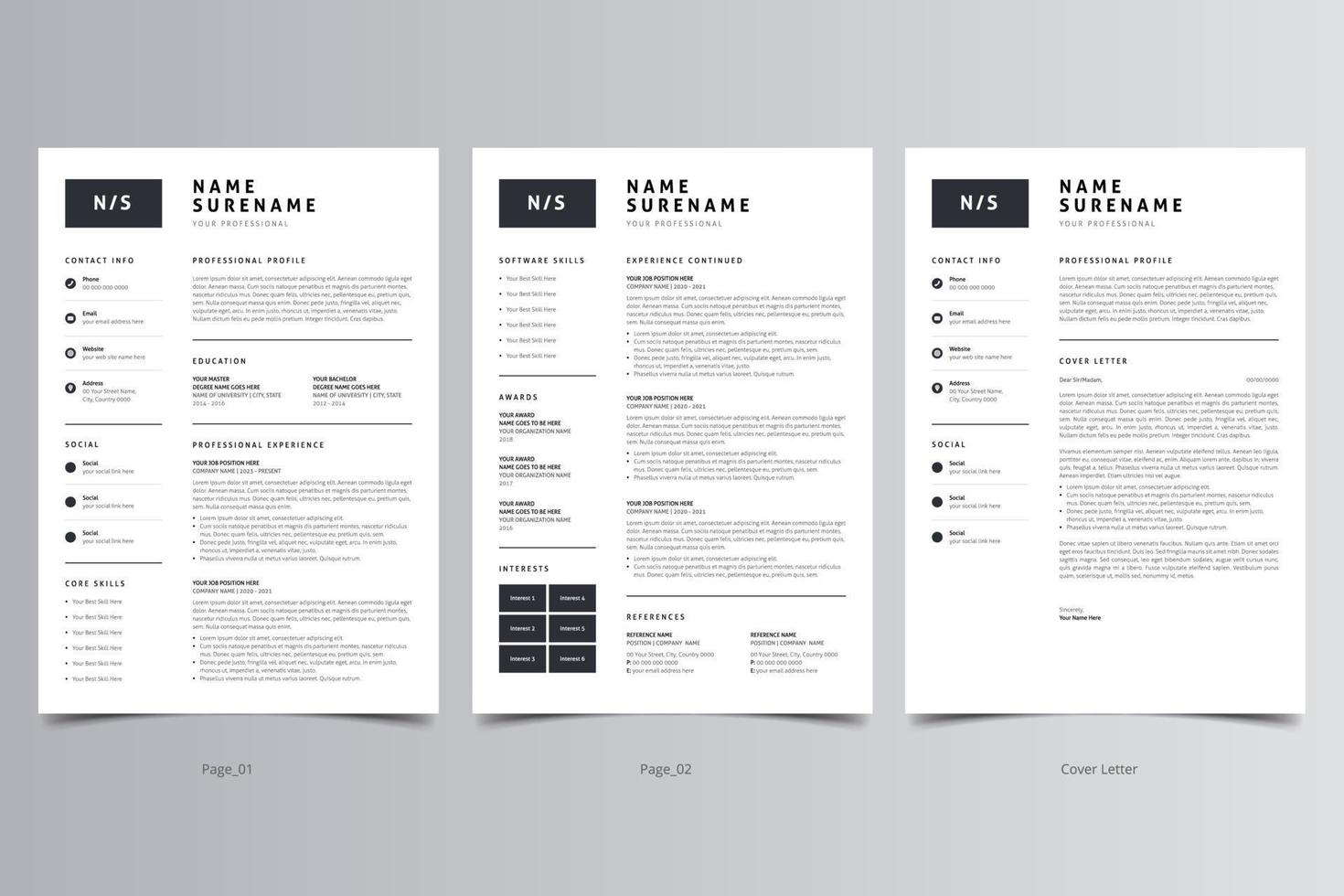 Resume Template, Professional Modern Resume Template, CV Template vector