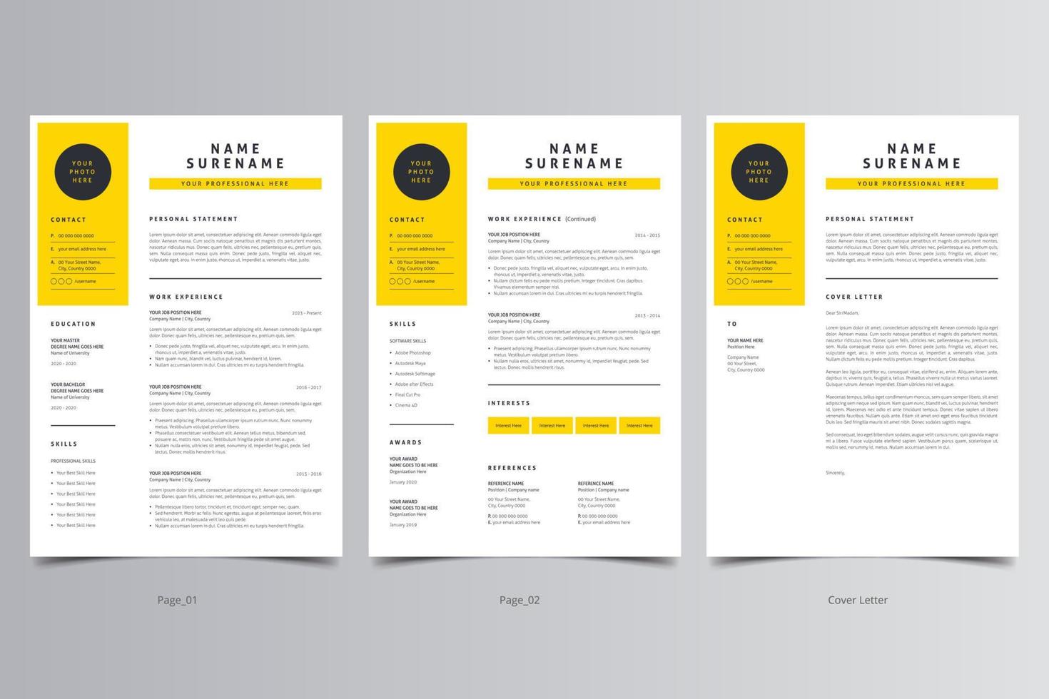 Resume Template, Professional Modern Resume Template, CV Template vector