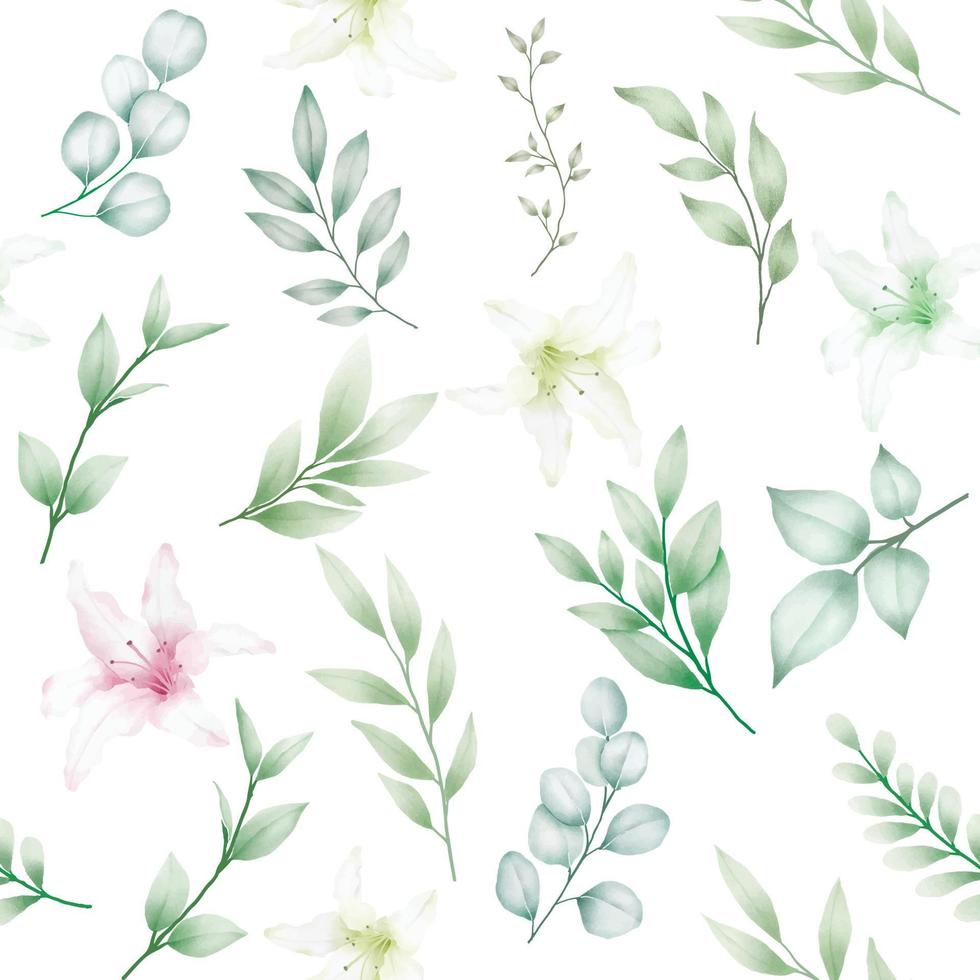 floral roses with elegant soft color seamless pattern vector