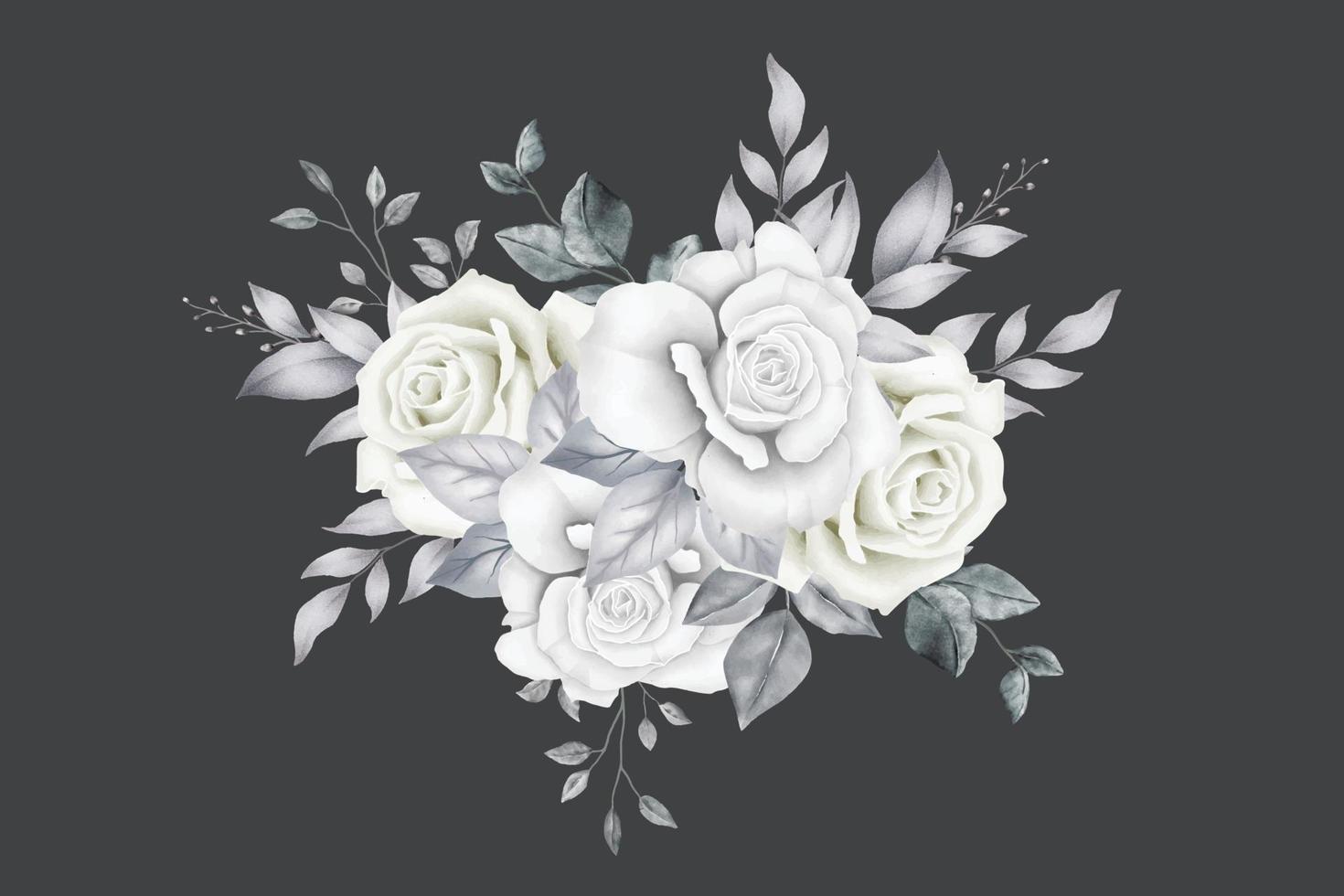 Beautiful Floral Roses Boquet Watercolor vector