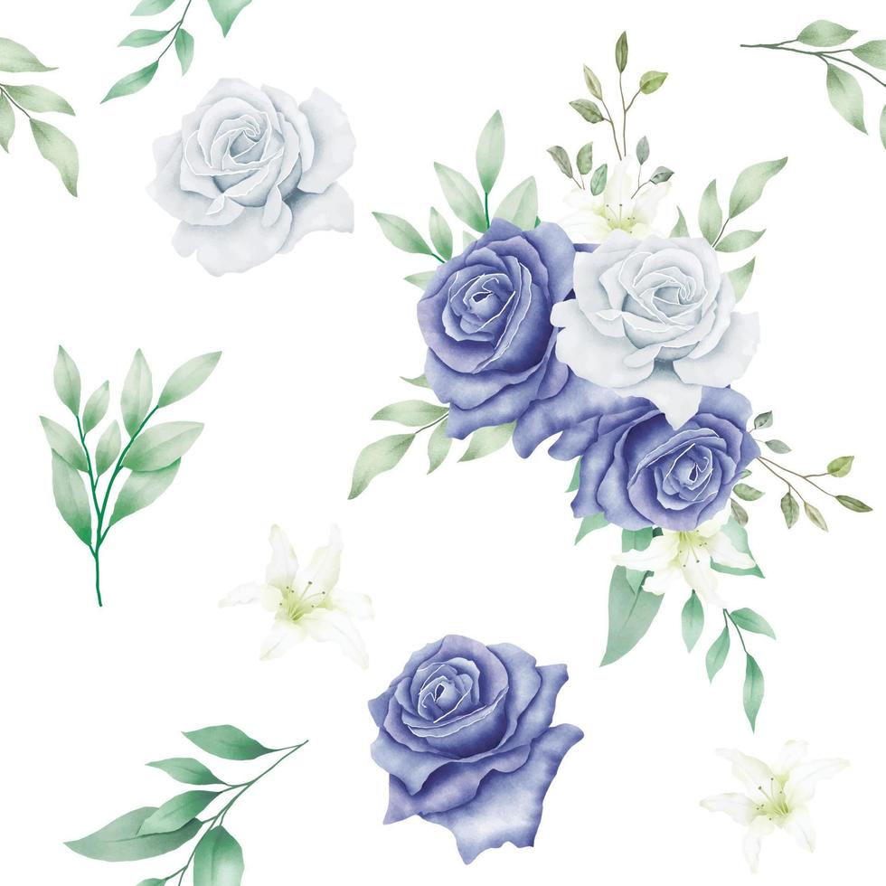 Seamless pattern Floral rose watercolor vector