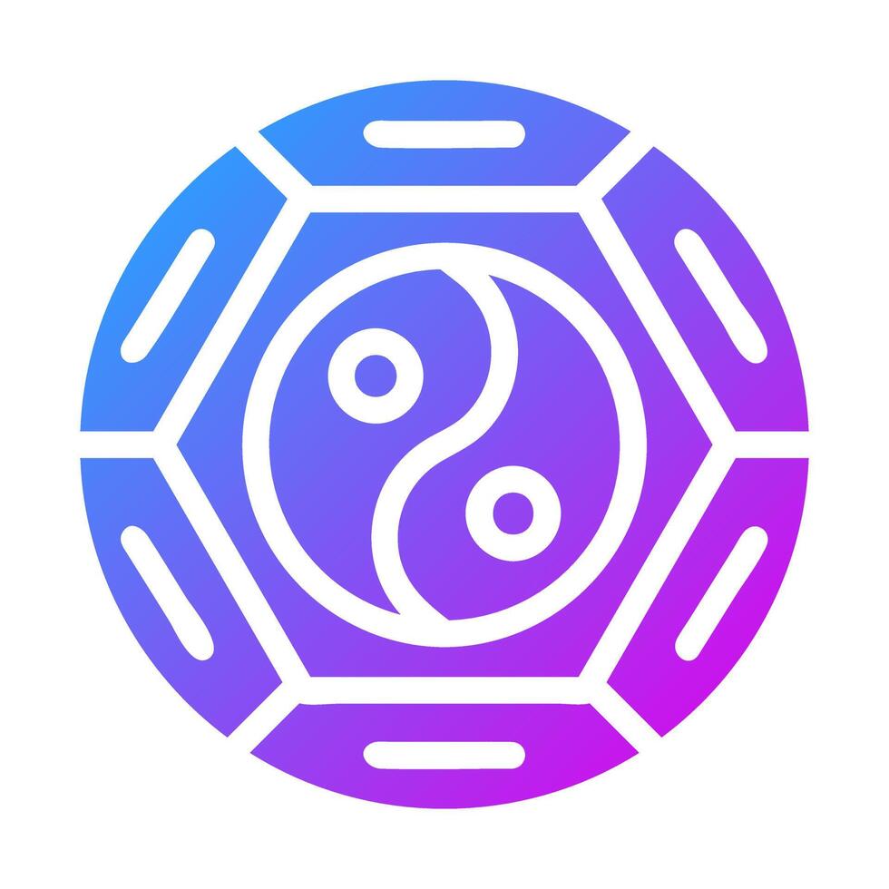 yin and yang icon gradient purple style chinese new year illustration vector perfect