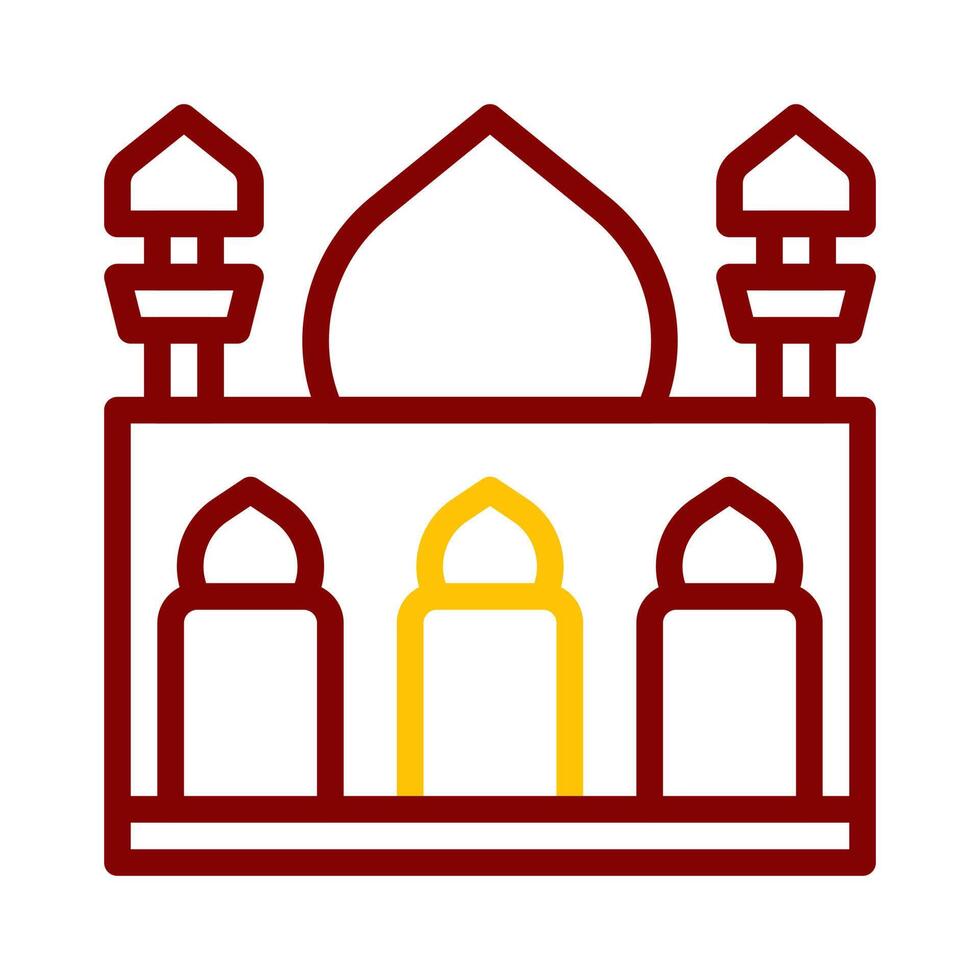 mezquita icono duocolor rojo estilo Ramadán ilustración vector elemento y símbolo Perfecto.