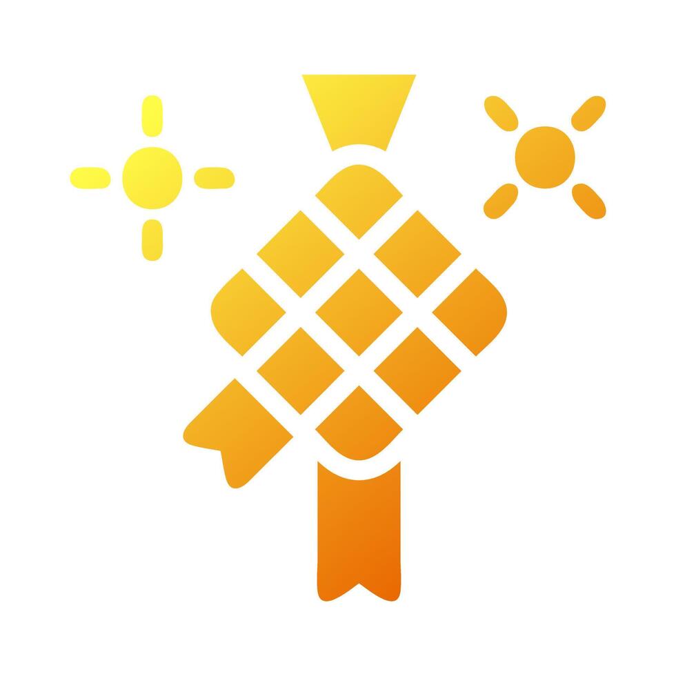 ketupat icon solid gradient yellow style ramadan illustration vector element and symbol perfect.