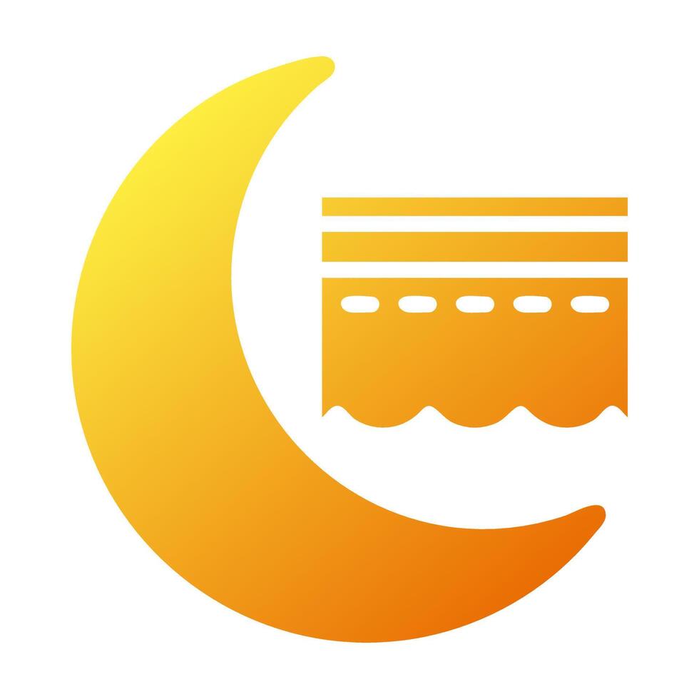 kaaba icon solid gradient yellow style ramadan illustration vector element and symbol perfect.