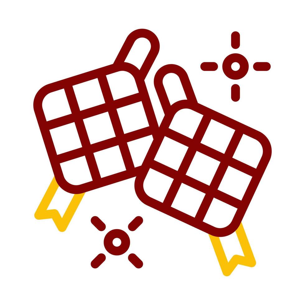 ketupat icon duocolor red style ramadan illustration vector element and symbol perfect.