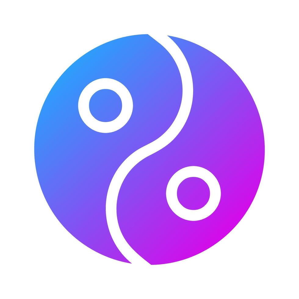 yin and yang icon gradient purple style chinese new year illustration vector perfect