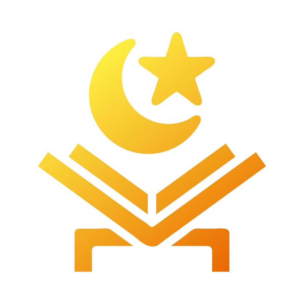 quran icon solid gradient yellow style ramadan illustration vector element and symbol perfect.