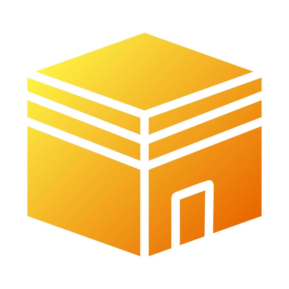 kaaba icon solid gradient yellow style ramadan illustration vector element and symbol perfect.