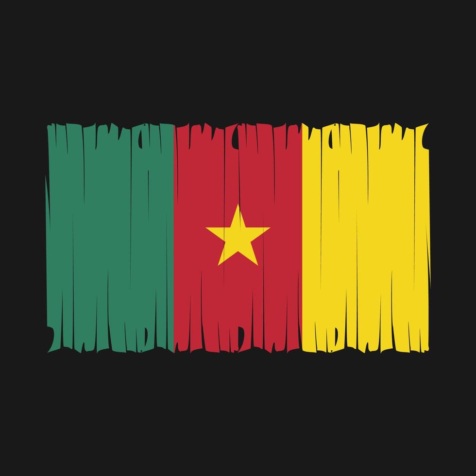 Cameroon Flag Brush Vector Illustration