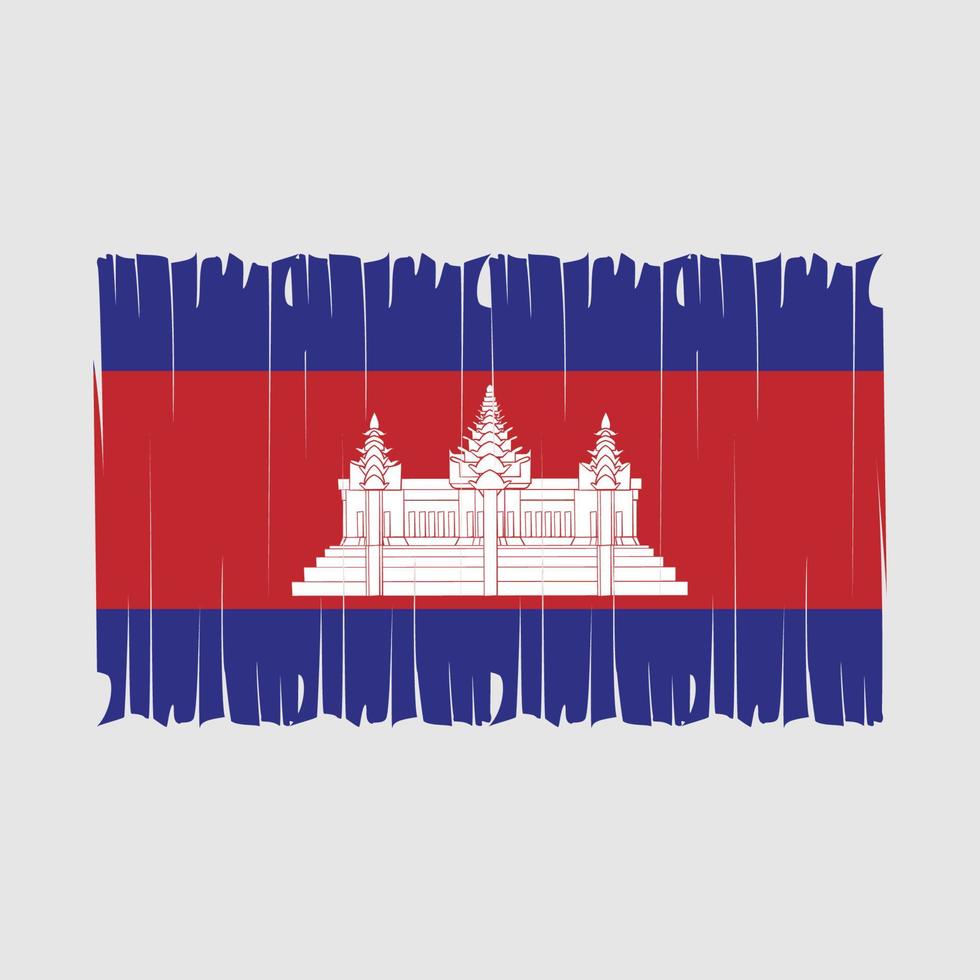 Cambodia Flag Brush Vector Illustration