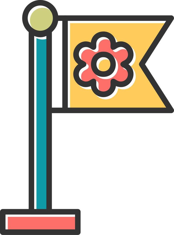 sakura bandera vector icono