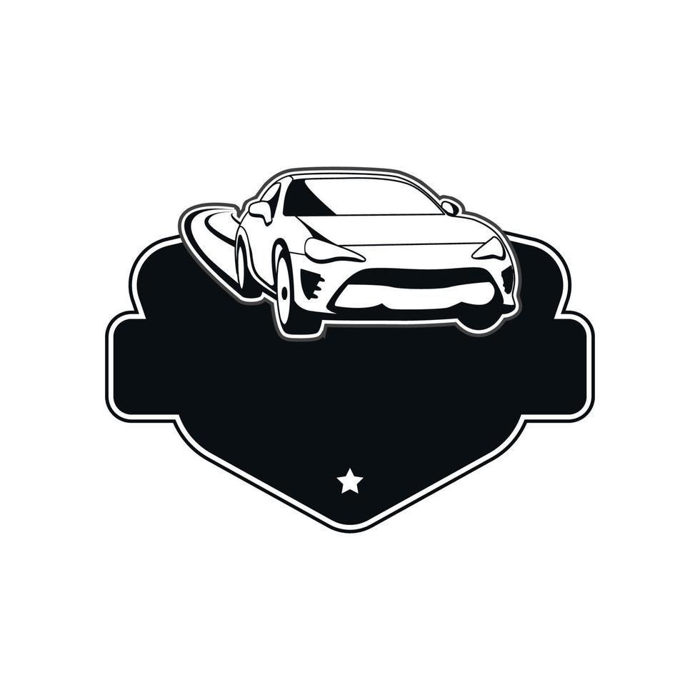 automotor coche estilo logo diseño con concepto Deportes vehículo icono silueta en blanco antecedentes. vector ilustración.