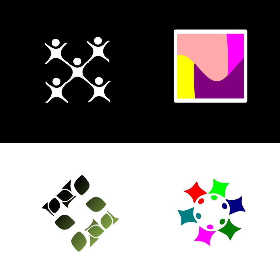 conjunto abstrack logo diseño vector