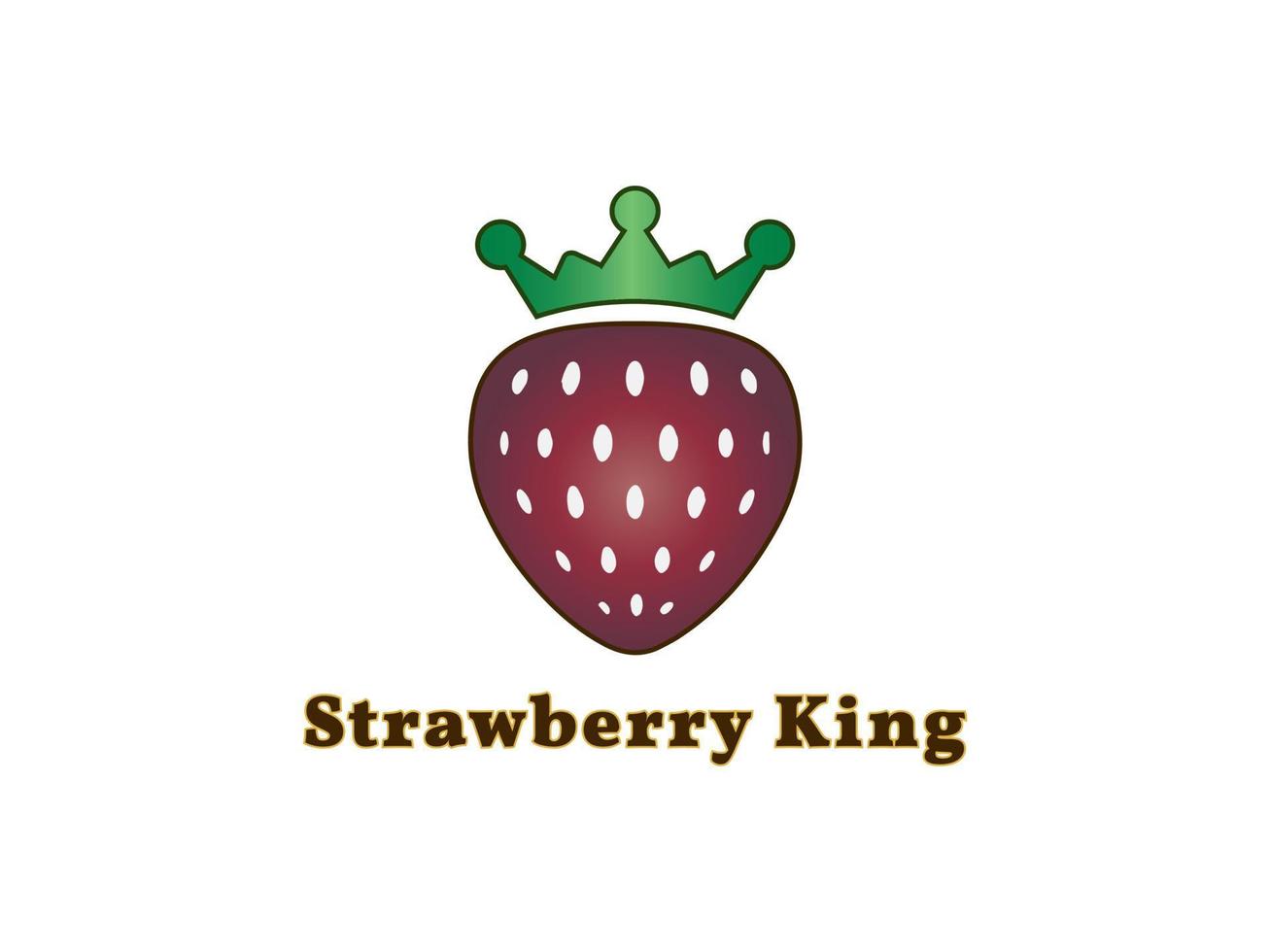 Strawberry King Fruit Food Logo Design vector illustration. 20255407