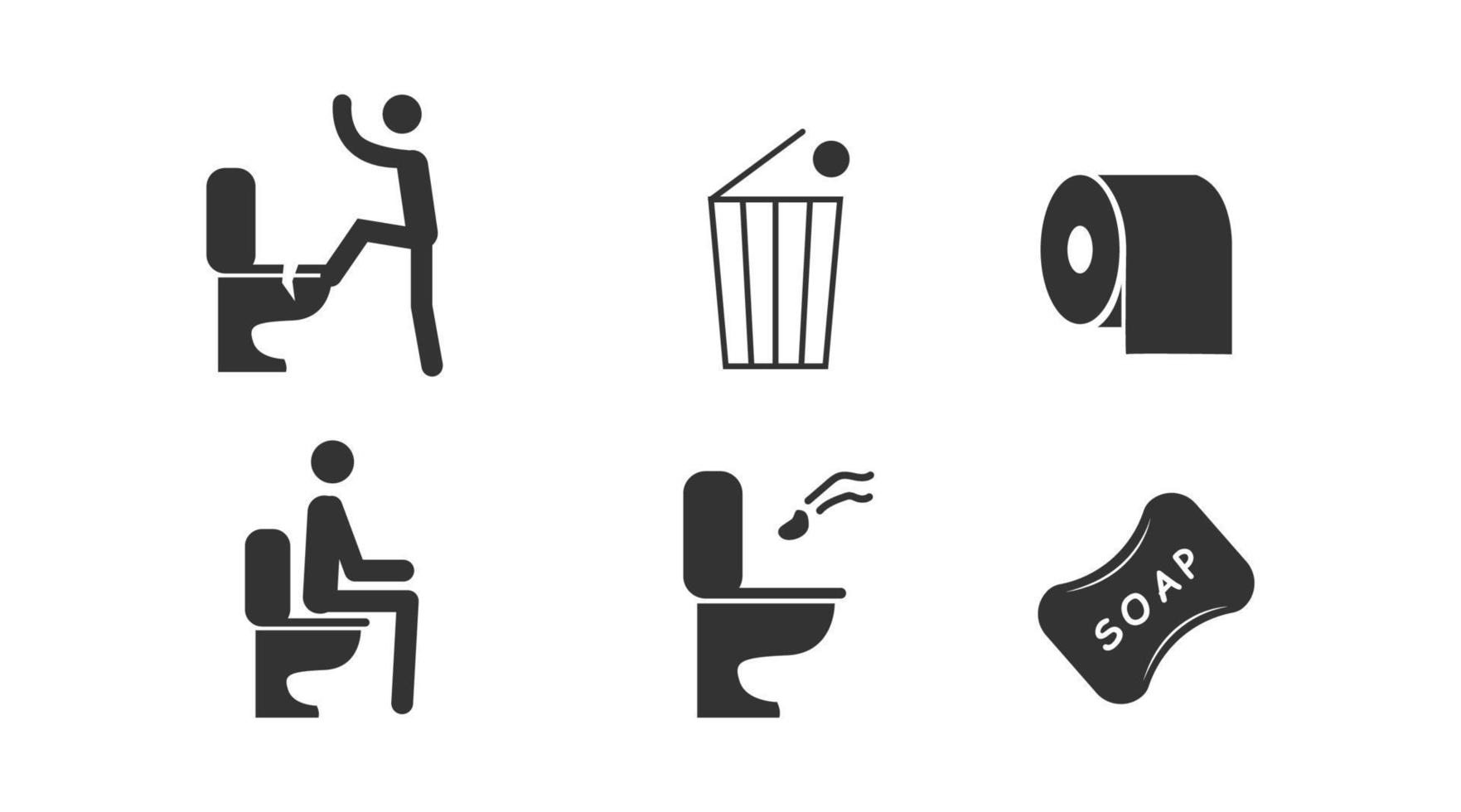 Free vector flat design toilet icons design
