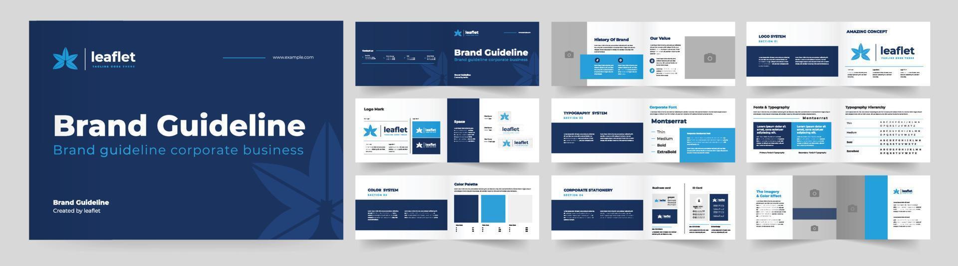 Brand guideline landscape brand guideline manual brand guideline layout brand Identity guidelines vector