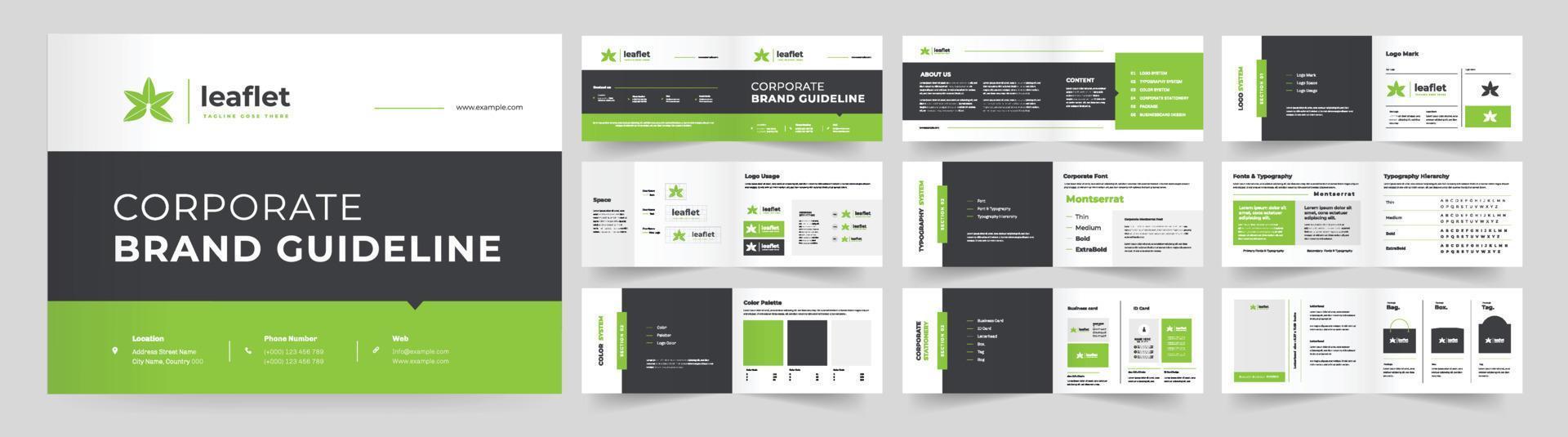 Brand guideline landscape brand guideline manual brand guideline layout vector