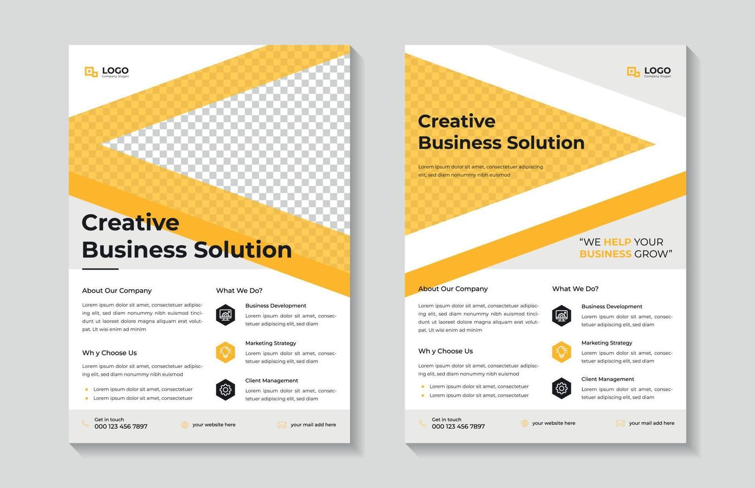 Corporate business multipurpose flyer template design and brochure booklet page. vector