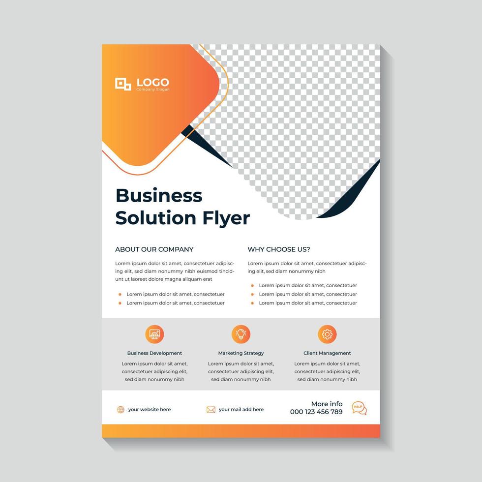 Business solution flyer template design vector