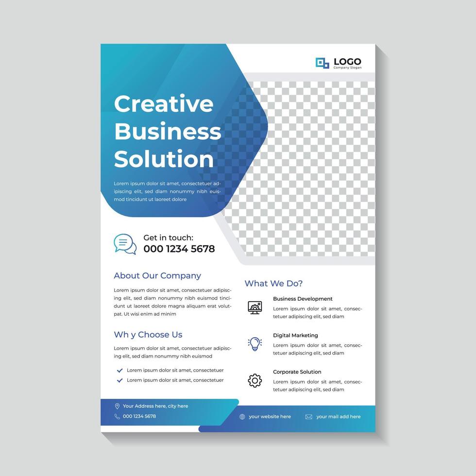 Corporate business multipurpose flyer template design. business solution template. vector