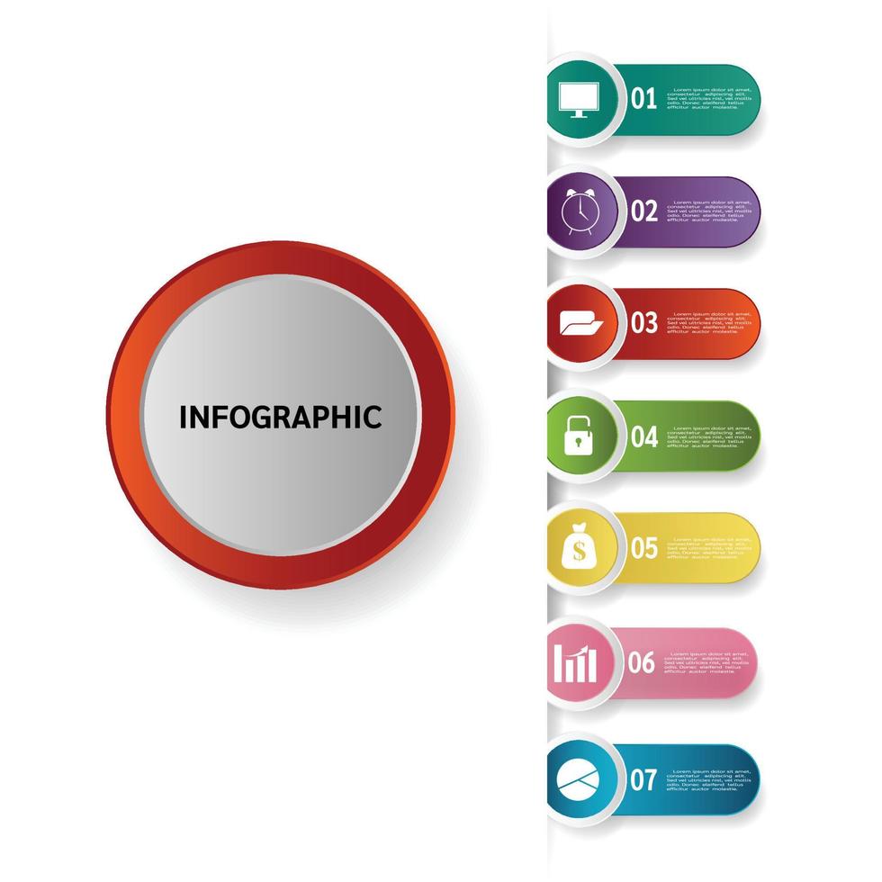 Business data infographic design template with diagram with steps for presentation vector