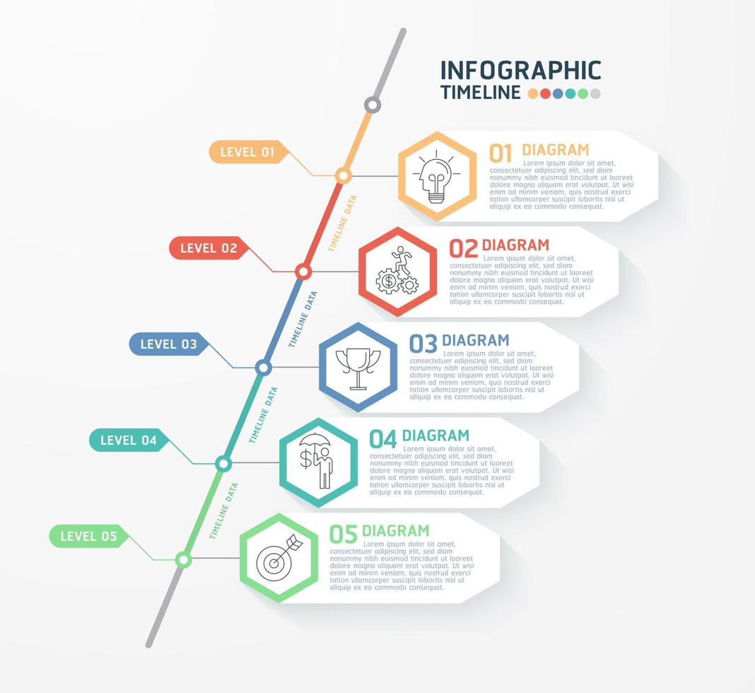 Infographic timeline diagram template. vector