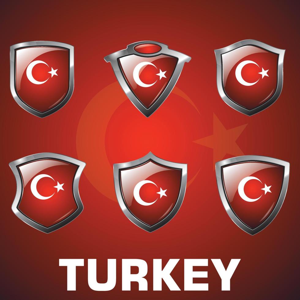 icono de la bandera de Turquía vector