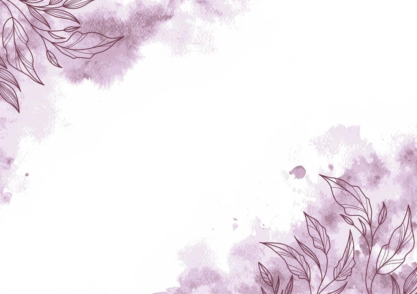 Background with watercolor stains and flowers. vector