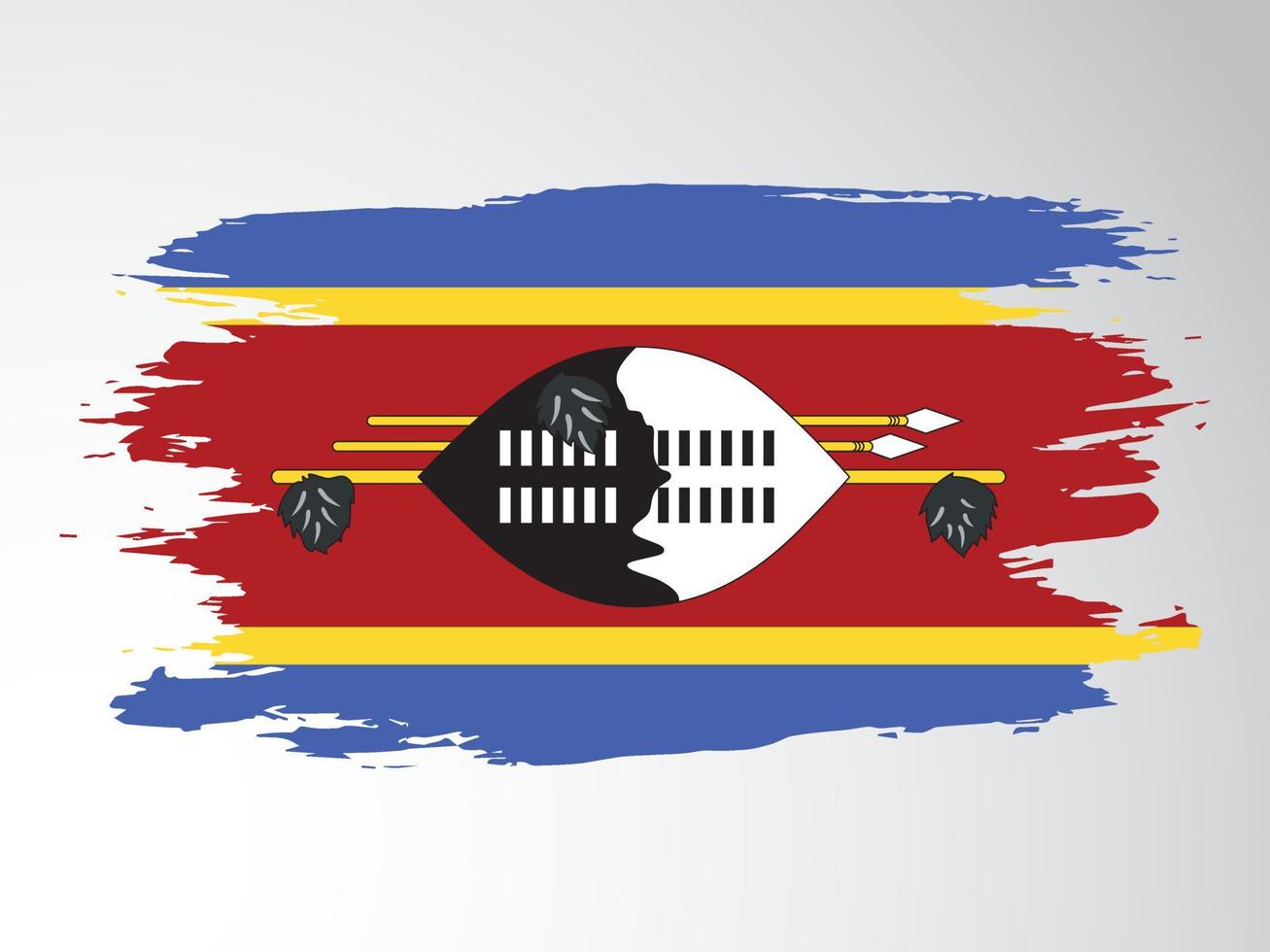 Eswatini vector flag painted with a brush