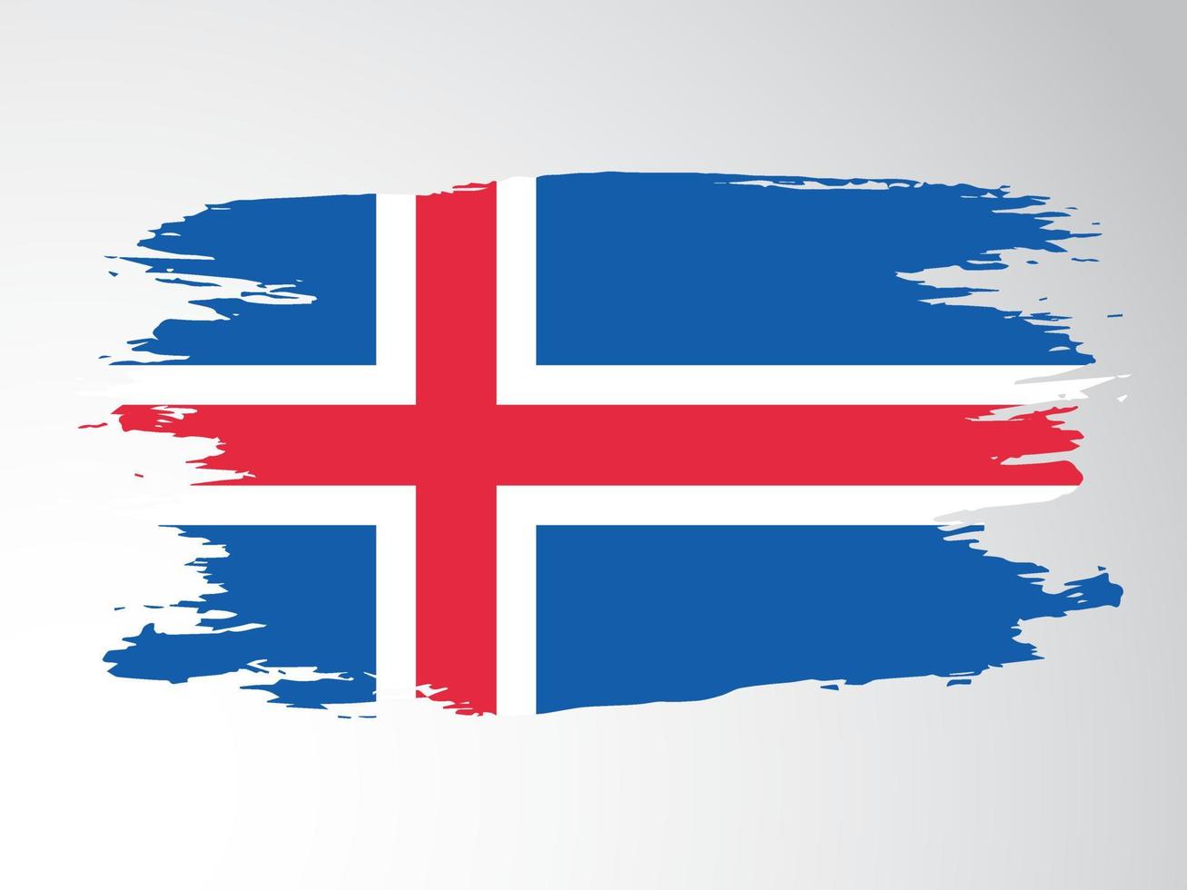 Vector flag of Iceland drawn with a brush