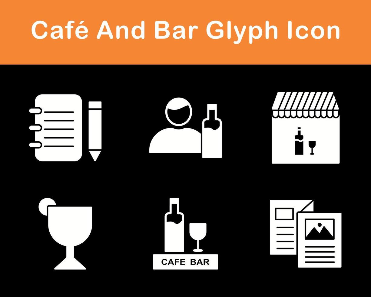 café y bar vector icono conjunto