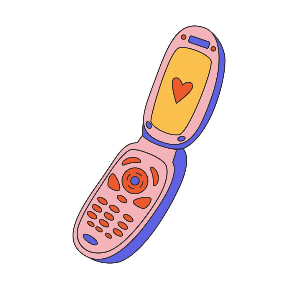 Clamshell phone in y2k, 90s, 80s style 20257645 Vector Art at Vecteezy